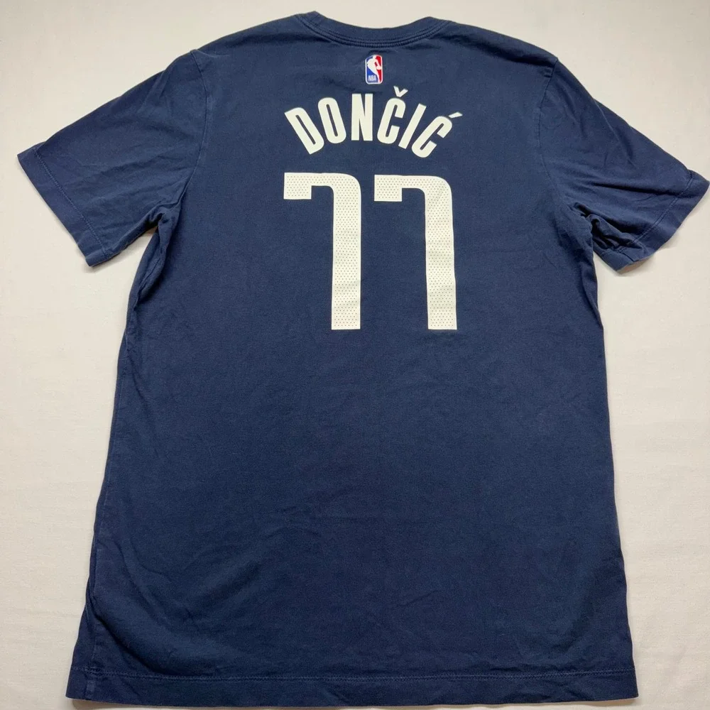 Nike Luka Doncic Dallas Mavericks #77 T-Shirt M Navy NBA Basketball Jordan Men's